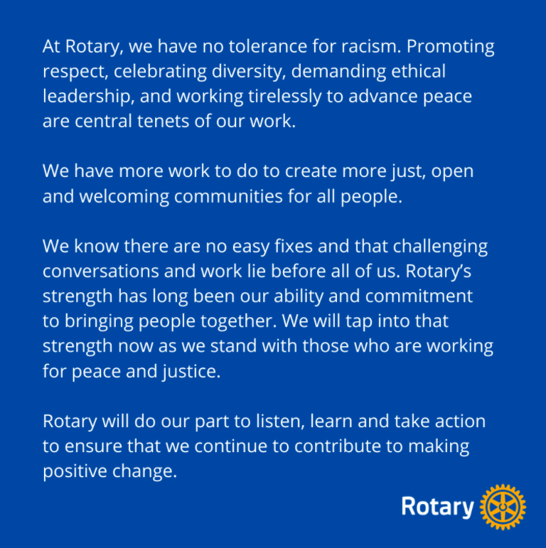 Rotary International Statement on Racism, Diversity, Ethical Leadership
